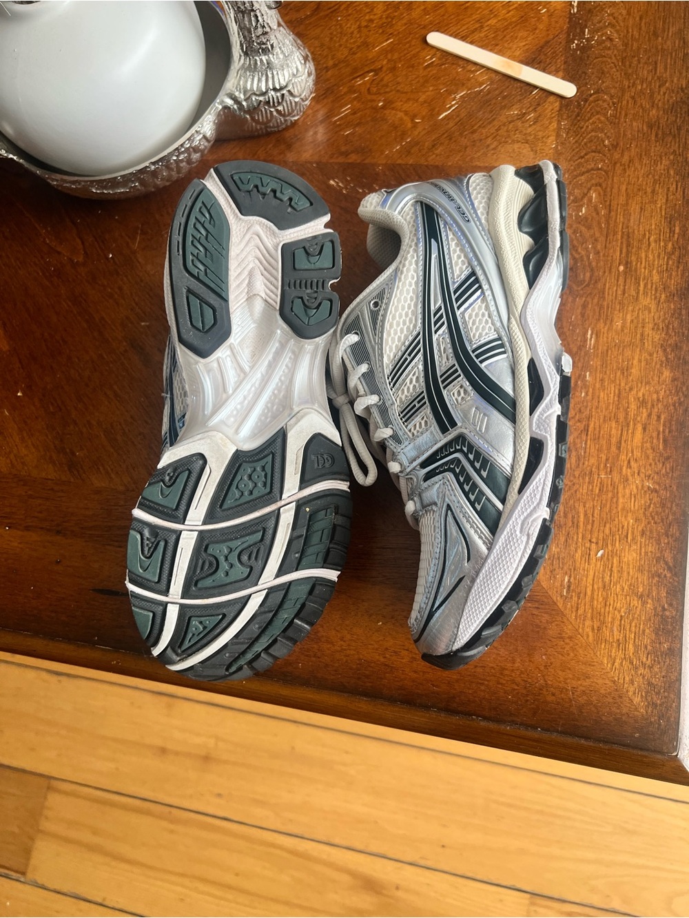 Asics Gel Kayano 14 Silver White Running Shoes Y2K - Picture 5 of 10